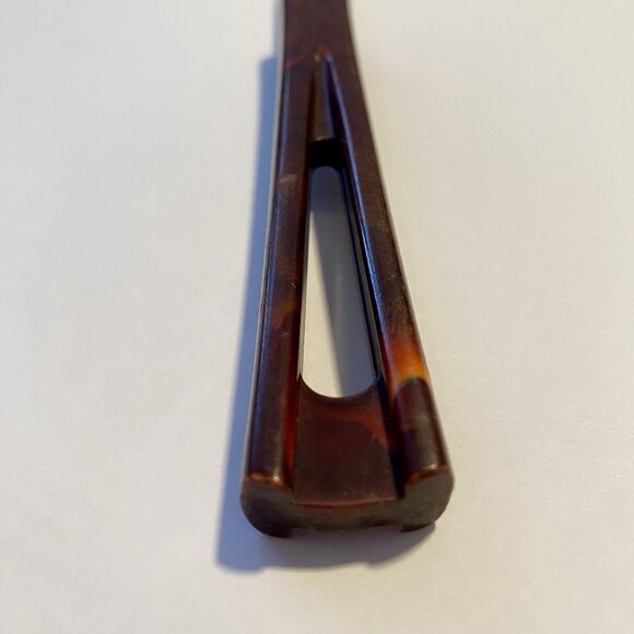 Vintage! 13" Stainless Curved Slotted Spatula Turner Red Maroon Bakelite Handle - Picture 12 of 13